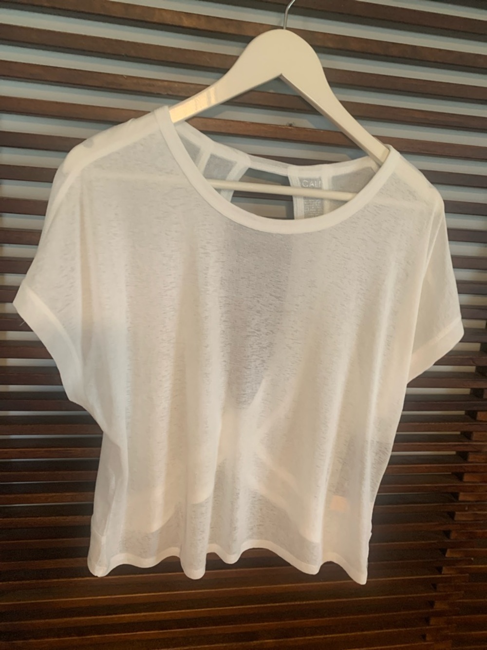 🎉NEW LISTING!🎉Cali Sport Lightweight Cream/White Women’s Sheer Tee